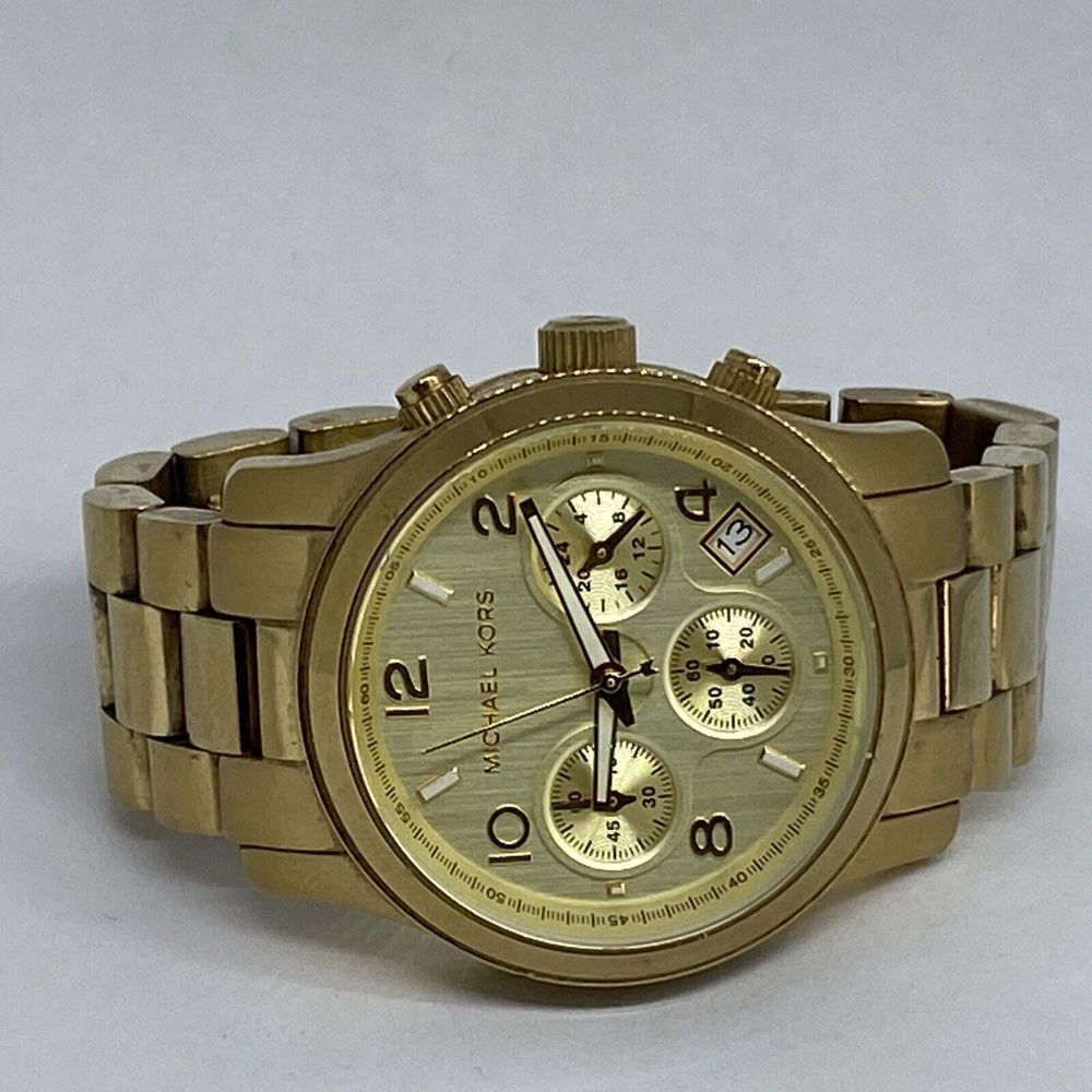 Michael Kors MK5055 Unisex Gold Stainless Steal Analog Dial Quartz Watch GE445 - Picture 7 of 12